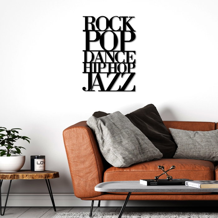 Wallity We Love Music - M Escultura de pared de metal negra